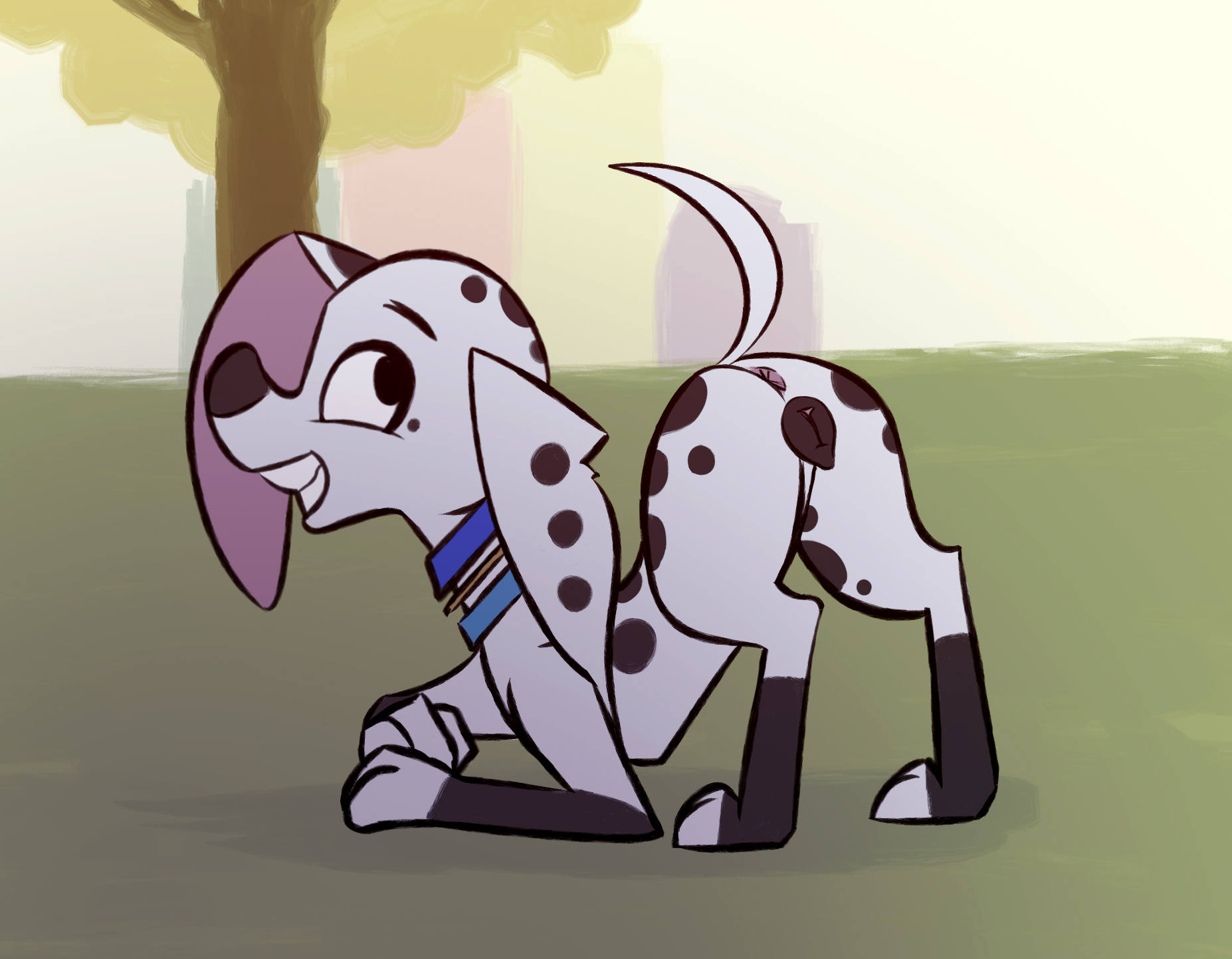 dolly (101 dalmatians), 101 dalmatian street, 101 dalmatians, disney, hi res, animal genitalia, animal pussy, anus, ass up, canid, canine, canine pussy, canis, collar, dalmatian, domestic dog, female, feral, fur, genitals, kettukarkki, mammal, outside, presenting, presenting pussy, pussy, raised tail, solo, spots, spotted body, spotted fur, 