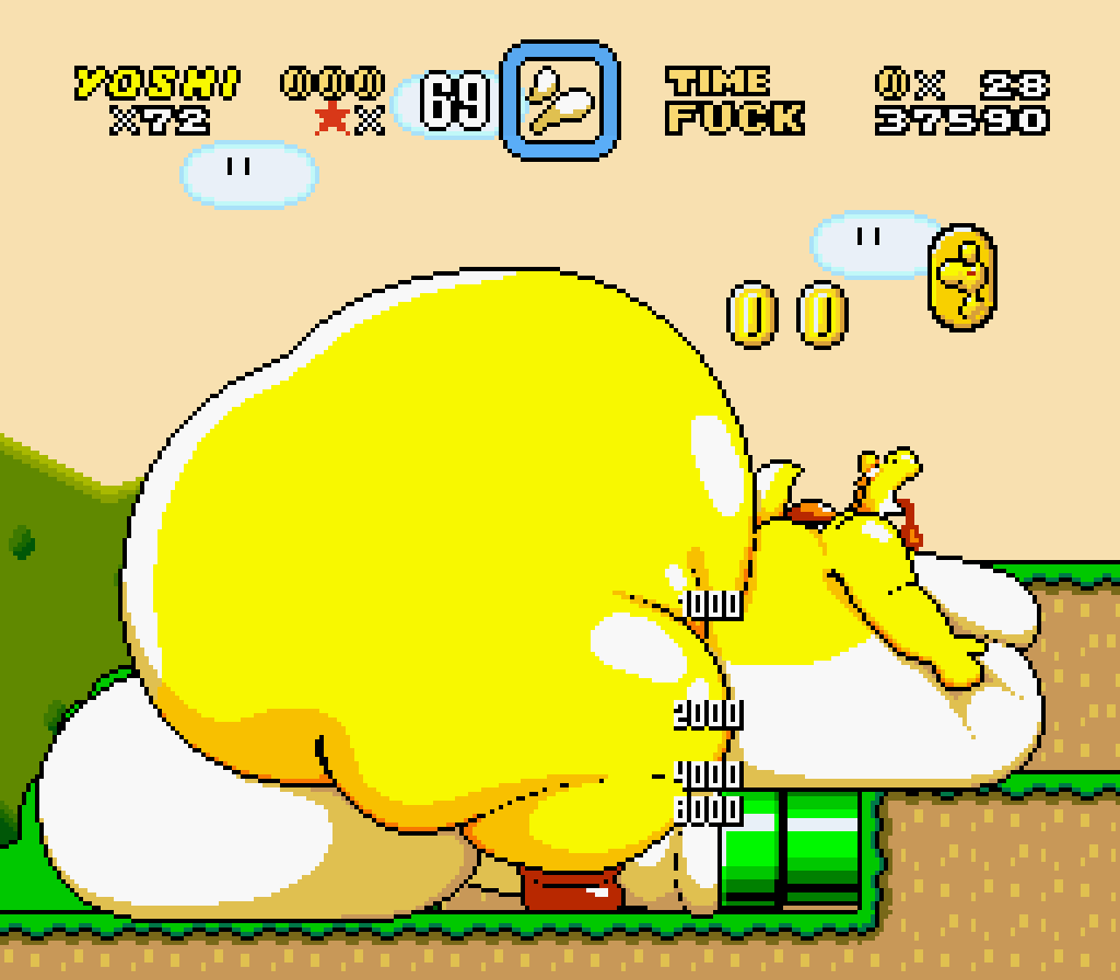 yellow yoshi, yoshi, mario (series), nintendo, super mario world, pixel art, tagme, 1boy, 69 (number), anthro, ass, balls, big ass, big balls, big penis, bubble ass, bubble butt, chip at night, colossal ass, colossal balls, enormous ass, enormous balls, full body, gale (chip at night), gameplay mechanics, gigantic ass, gigantic balls, gigantic penis, gigantic testicles, huge ass, huge balls, huge cock, hyper, hyper ass, hyper balls, hyper butt, hyper genitalia, hyper penis, hyper testicles, hyper thighs, large ass, large balls, large penis, male, male only, massive ass, massive balls, massive penis, moobs, obese, outdoors, overweight, overweight male, penis, side view, solo, teeth, testicles, thick thighs, tongue, tongue out, warp pipe, wide hips, 