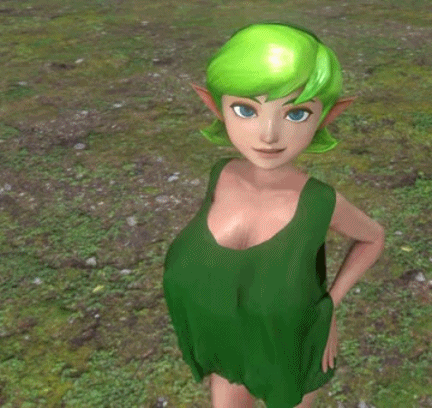 rochestedorm, saria, nintendo, ocarina of time, the legend of zelda, 3d, animated, cropped, edited, lowres, source filmmaker, third-party edit, 10s, areolae, blue eyes, breast expansion, breasts, cleavage, female, female focus, green hair, green shirt, green shorts, green tank top, ground, growing, hands on hips, huge breasts, large areolae, large breasts, looking at viewer, nipples, no bra, outdoors, pointy ears, shirt, shirt lift, short hair, shorts, sleeveless, smirk, solo, standing, swaying, tank top, uncensored, 
