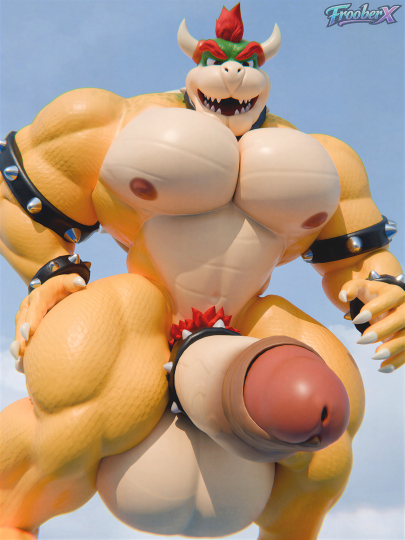 bowser, koopa, sunny, bowser day, coca-cola, mario bros, nintendo, 3d (artwork), 5:4, black background, digital media (artwork), simple background, watermark, 2026, accessory, advertisement, american flag, american football, anthro, audience, balls, belly, big balls, big belly, big muscles, big pecs, big penis, blender (artwork), blender cycles (artwork), blender eevee (artwork), building, california, city, claws, clothing, cock ring, day, dragon koopa, erection, event, exhibitionism, flag, foreskin, frooberx, genitals, glans, group, hair, huge balls, huge penis, human, humanoid genitalia, humanoid penis, hyper, hyper balls, hyper genitalia, hyper penis, imminent oral vore, imminent sex, imminent vore, jewelry, light, looking at viewer, looming, looming over, macro, macro male, male, male focus, mammal, musclegut, muscular, muscular anthro, muscular male, nipples, non-mammal balls, non-mammal nipples, nude, nude macro, nude male, overweight, partially retracted foreskin, pecs, penis, penis accessory, penis jewelry, pink glans, pink nipples, pubes, public, public exposure, public nudity, red hair, road, scales, scalie, seats, sharp teeth, shell, skyscraper, smile, soccer, solo, spiked shell, spikes, spikes (anatomy), sport, sprite (soda), stadium, store, street, sun, sunlight, tail, teeth, united states of america, vein, veiny penis, window, 