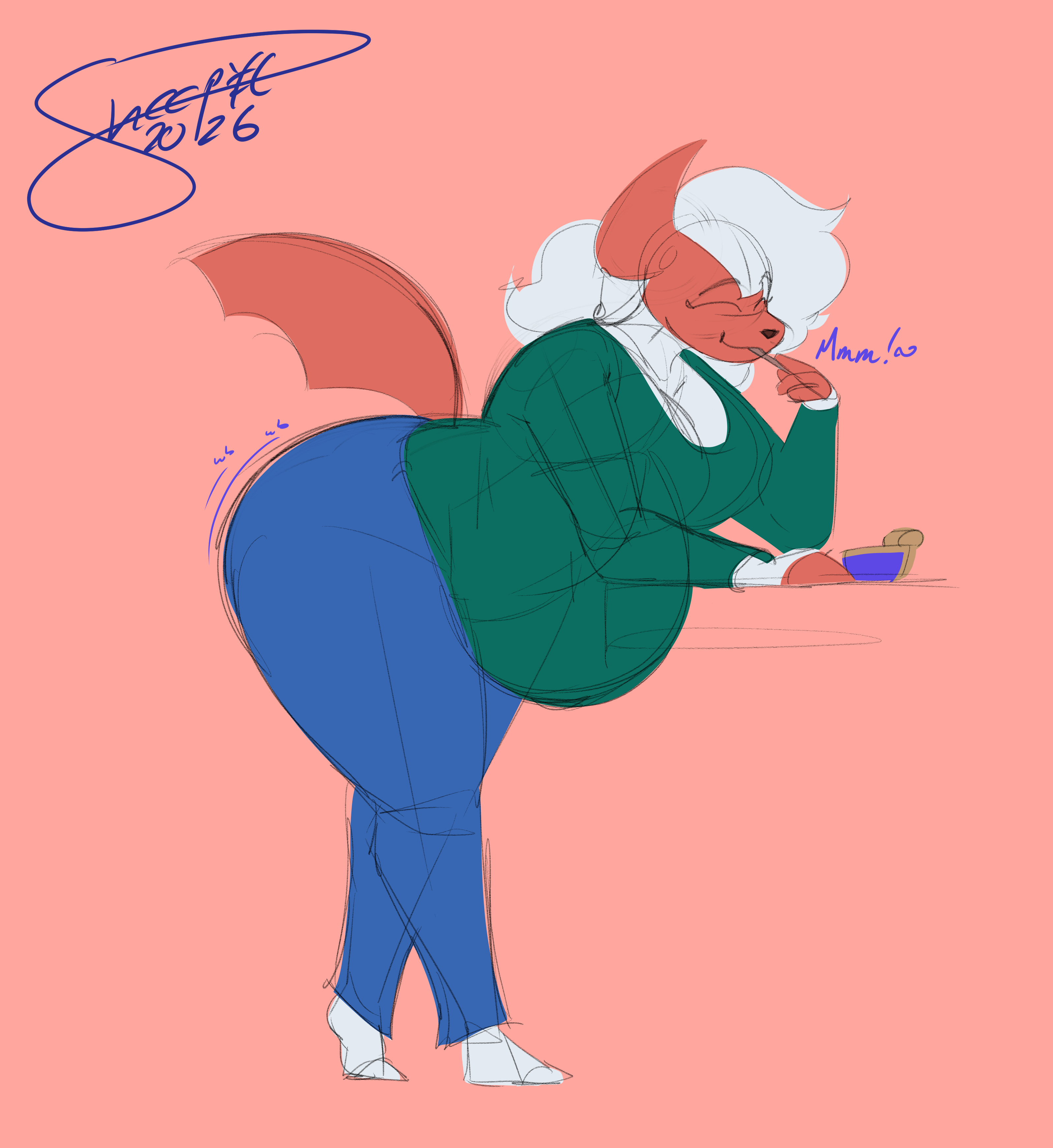 absol, pokemon (species), shiny pokemon, game freak, nintendo, commission, tagme, big ass, big breasts, blueberry pie, breasts, bubble butt, cleavage, clothing, commissioner upload, denim, denim clothing, female, furry, green clothing, huge ass, huge breasts, imminent inflation, jeans, milf, pie, pokemon, pregnant, ready to pop, sequence, thick thighs, transsheep, verene (anascarfan2), wide hips, 